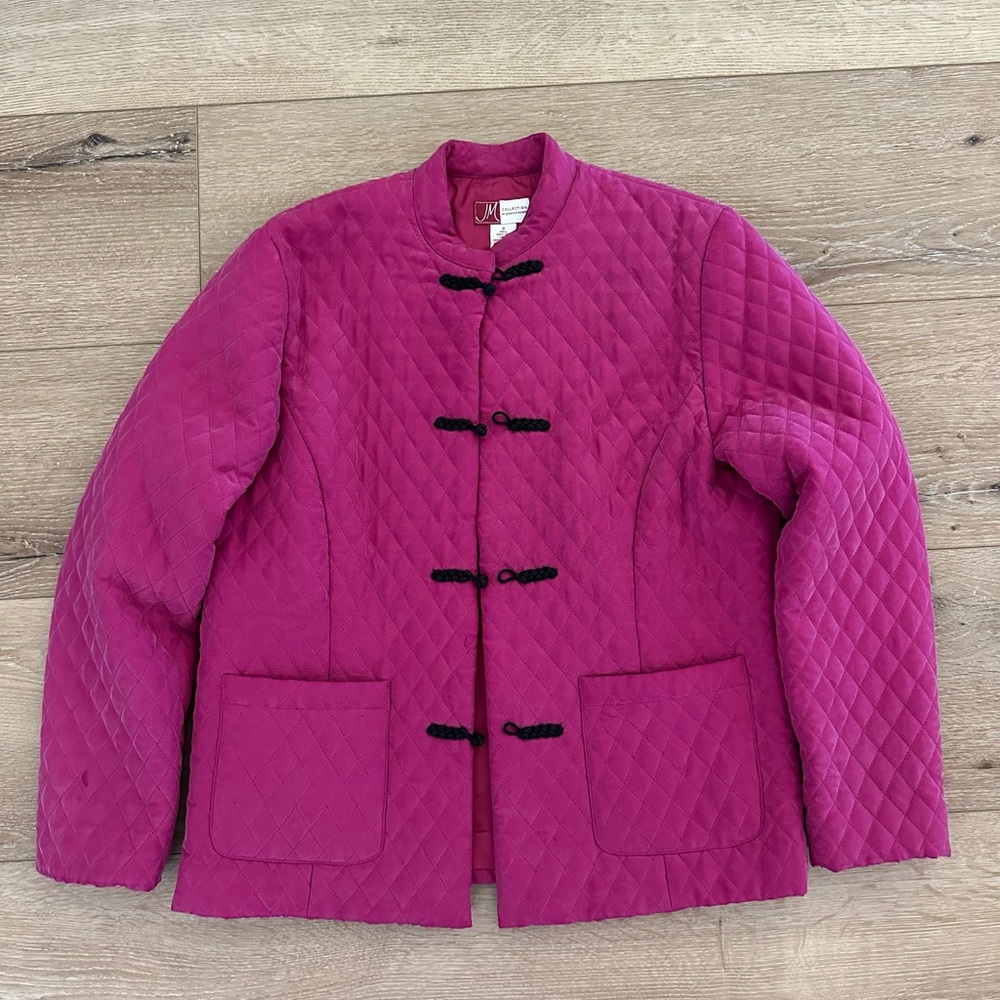Vintage 80s Pink Silk Blazer| Cottagecore English Countryside